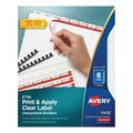 Avery Dennison Print-On Clear Label, 8 Tab, Pk5, Width: 11" 11432